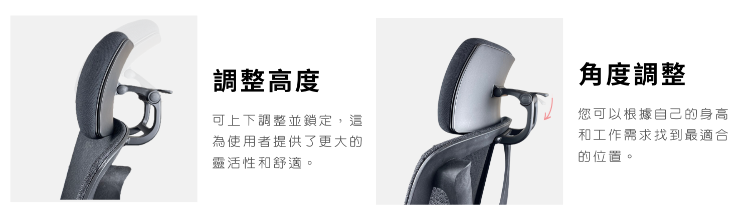 <img src="Office-chair.png" alt="頭枕可上下滑動,將頭枕移動到你的頭部後腦勺或頸部舒適的高度位置">